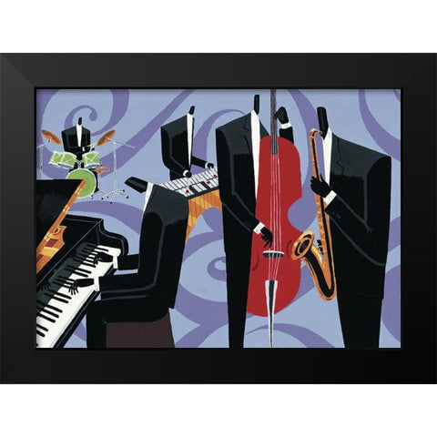 Cool Jazz II Black Modern Wood Framed Art Print by Unknown