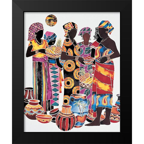 Colorful Group I Black Modern Wood Framed Art Print by Unknown