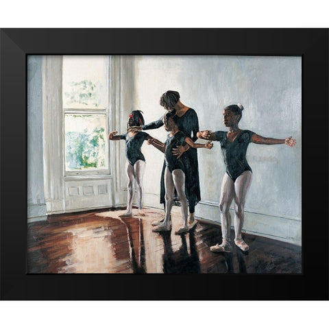 Ballerinas Black Modern Wood Framed Art Print by Unknown