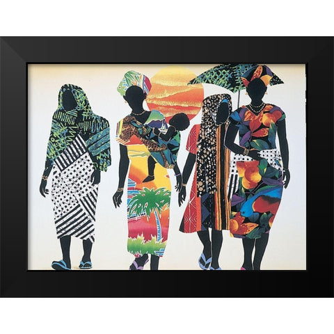 Walking Black Modern Wood Framed Art Print by Unknown