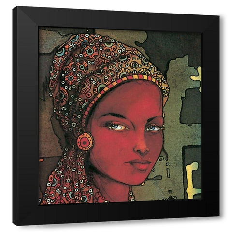 Ariel Black Modern Wood Framed Art Print by Unknown