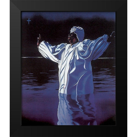 Baptism Black Modern Wood Framed Art Print by Unknown