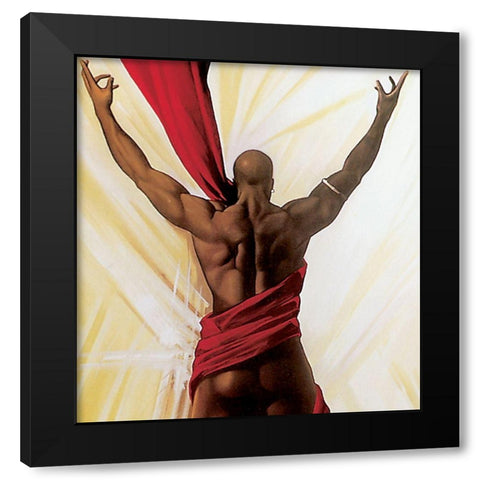 Twirling Black Modern Wood Framed Art Print with Double Matting by Unknown