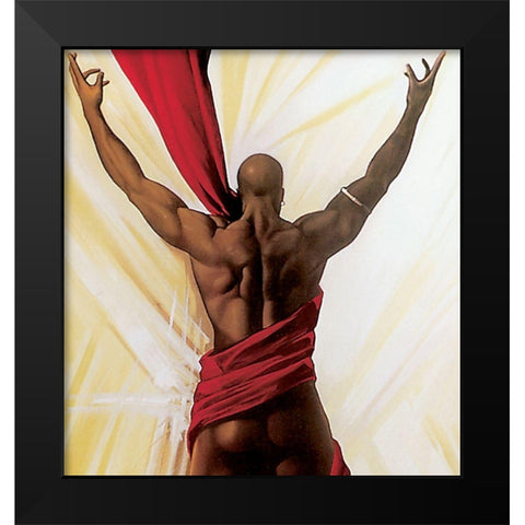 Twirling Black Modern Wood Framed Art Print by Unknown