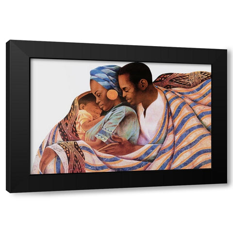 Threesome Black Modern Wood Framed Art Print with Double Matting by Unknown