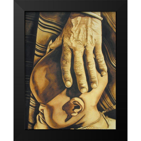 Reassurance Black Modern Wood Framed Art Print by Unknown