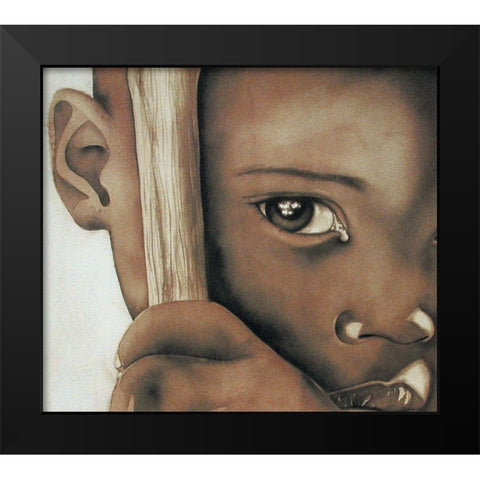 The Tear Black Modern Wood Framed Art Print by Unknown