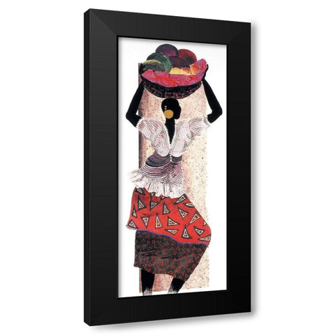 Basket of Fruit Black Modern Wood Framed Art Print with Double Matting by Unknown