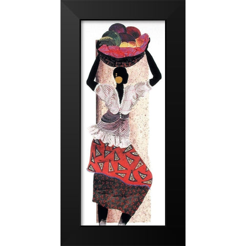 Basket of Fruit Black Modern Wood Framed Art Print by Unknown