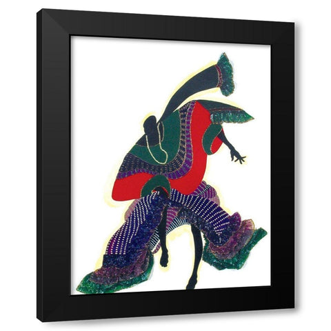 Dancer Black Modern Wood Framed Art Print with Double Matting by Unknown