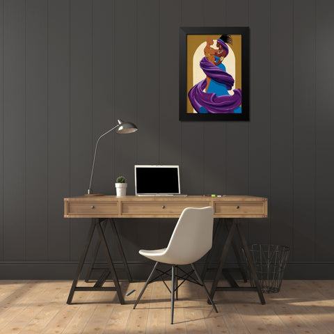 Entwined Couple Black Modern Wood Framed Art Print by Unknown