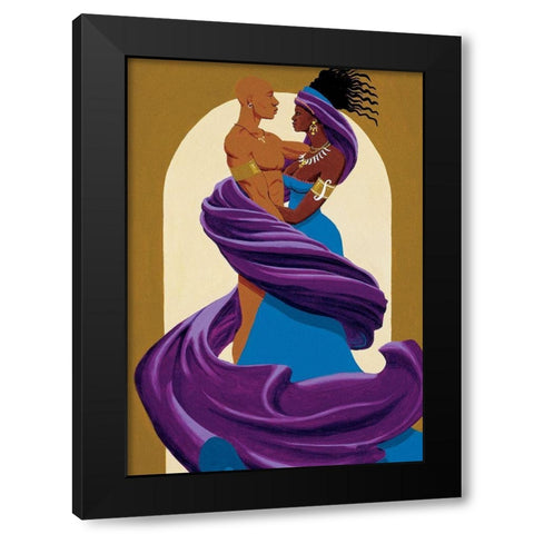 Entwined Couple Black Modern Wood Framed Art Print by Unknown