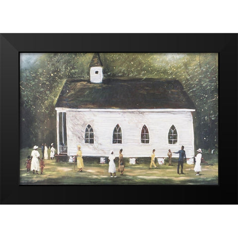 Grandmas Church Black Modern Wood Framed Art Print by Unknown