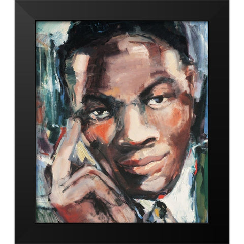 Croonin the Blues Black Modern Wood Framed Art Print by Unknown