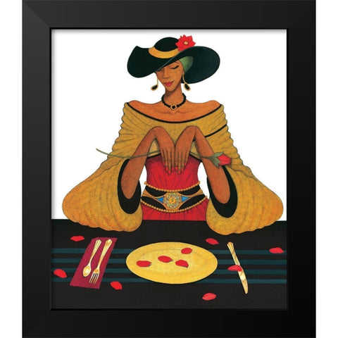 Place Setting Black Modern Wood Framed Art Print by Unknown