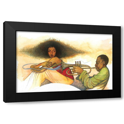 Flugel Horn Black Modern Wood Framed Art Print by Unknown