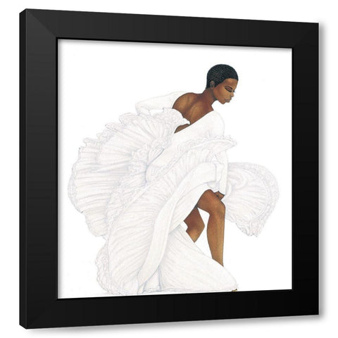 Swan Lake Black Modern Wood Framed Art Print with Double Matting by Unknown