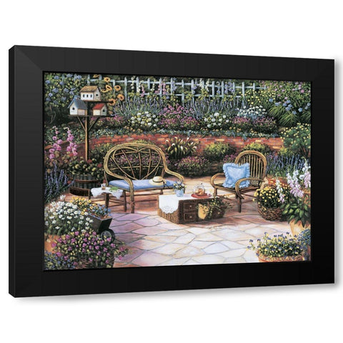 Patio Black Modern Wood Framed Art Print by Unknown