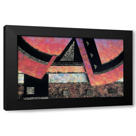 Mosaic Abstract II Black Modern Wood Framed Art Print by Unknown