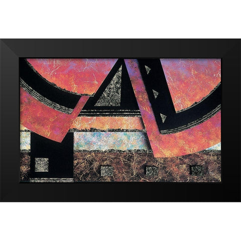 Mosaic Abstract II Black Modern Wood Framed Art Print by Unknown