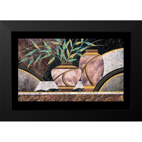 Pottery Black Modern Wood Framed Art Print by Unknown