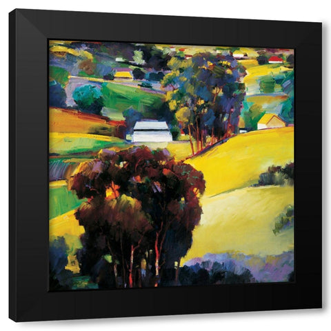 Valley Black Modern Wood Framed Art Print with Double Matting by Unknown