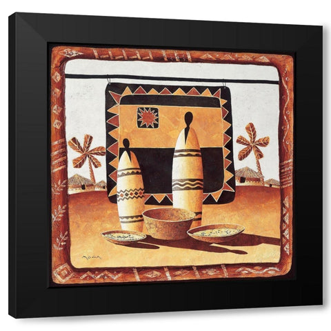 La tenture Black Modern Wood Framed Art Print with Double Matting by Moga