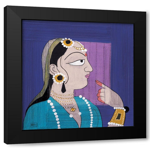 Paro Black Modern Wood Framed Art Print with Double Matting by Aubert, Sylvie