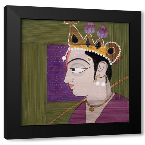 Shandra Black Modern Wood Framed Art Print with Double Matting by Aubert, Sylvie