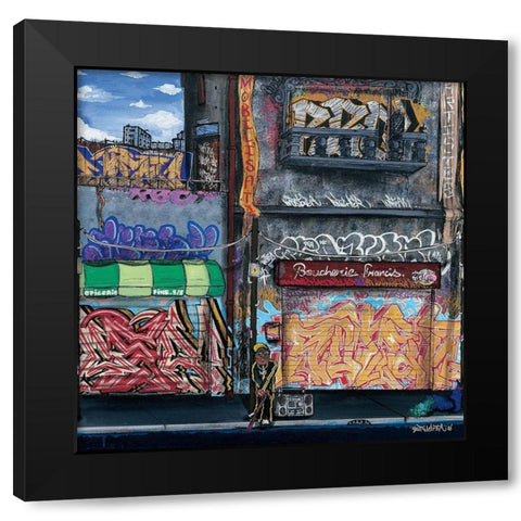 Boucherie Francis Black Modern Wood Framed Art Print with Double Matting by Butch and Pea