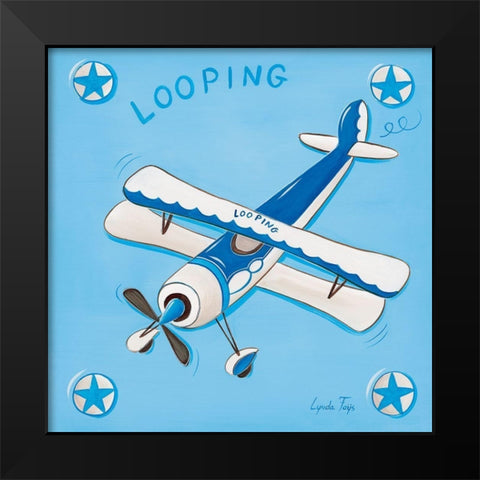 Looping Black Modern Wood Framed Art Print by Fays, Lynda
