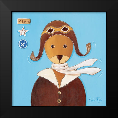 Pilote II Black Modern Wood Framed Art Print by Fays, Lynda