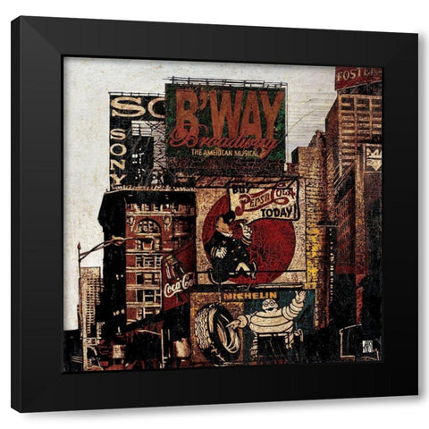Broadways time Black Modern Wood Framed Art Print by Arietti, Fabienne