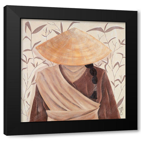 Bambou Black Modern Wood Framed Art Print with Double Matting by Dothy