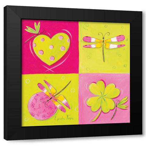 Le jardin de libellule I Black Modern Wood Framed Art Print by Fays, Lynda