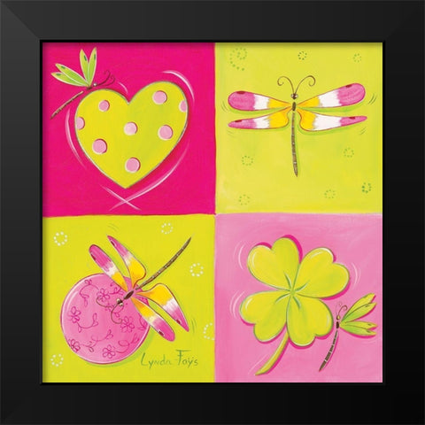 Le jardin de libellule I Black Modern Wood Framed Art Print by Fays, Lynda