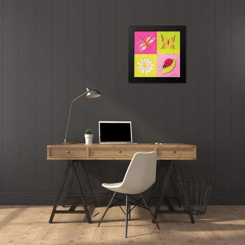 Le jardin de libellule II Black Modern Wood Framed Art Print by Fays, Lynda