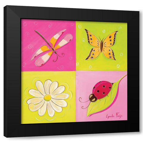 Le jardin de libellule II Black Modern Wood Framed Art Print by Fays, Lynda