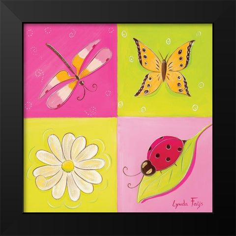 Le jardin de libellule II Black Modern Wood Framed Art Print by Fays, Lynda