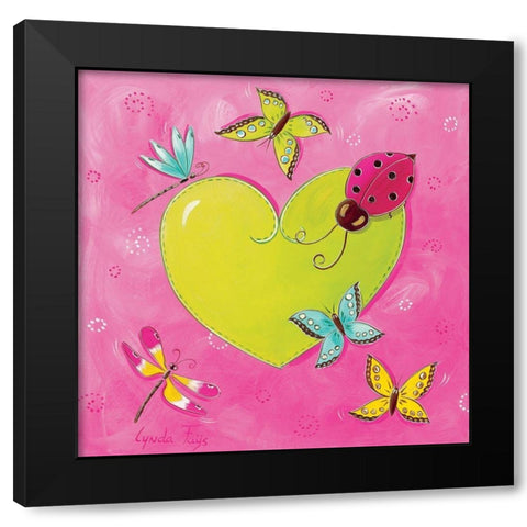 Ma coccinelle Black Modern Wood Framed Art Print with Double Matting by Fays, Lynda