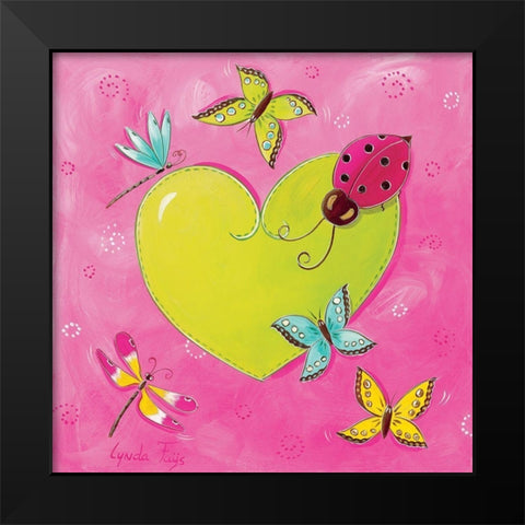 Ma coccinelle Black Modern Wood Framed Art Print by Fays, Lynda