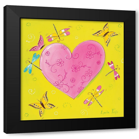 Reve de libellule Black Modern Wood Framed Art Print by Fays, Lynda