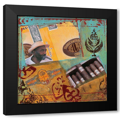 Un jour a Cuba III Black Modern Wood Framed Art Print by Sigrid, M.