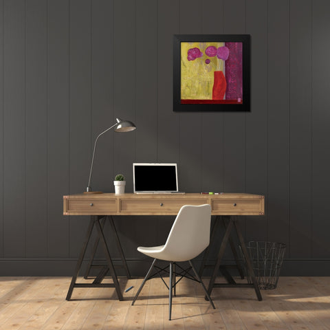 Pivoines I Black Modern Wood Framed Art Print by Romanelli, Karine