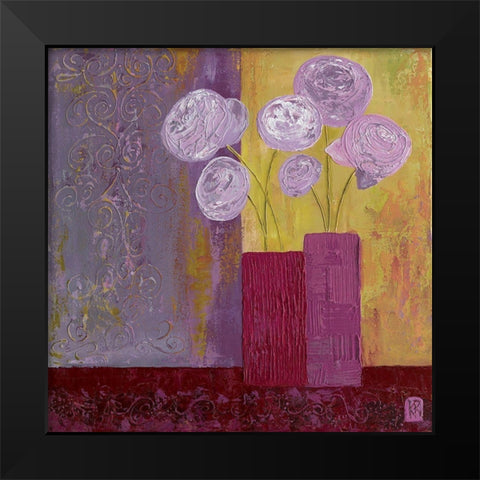Pivoines mauves II Black Modern Wood Framed Art Print by Romanelli, Karine