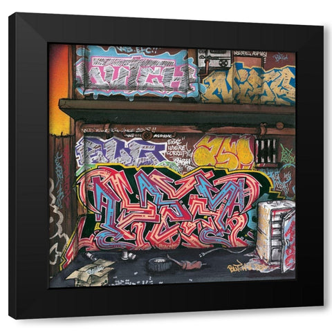 In ze Back Black Modern Wood Framed Art Print with Double Matting by Butch and Pea