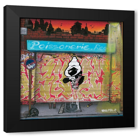 Poissonnerie Regis Black Modern Wood Framed Art Print with Double Matting by Butch and Pea