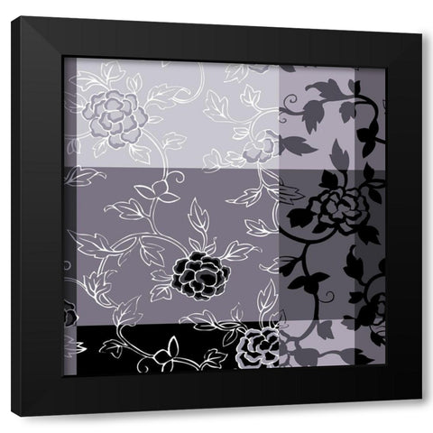 Camelias noirs I Black Modern Wood Framed Art Print with Double Matting by Desire, Magalie