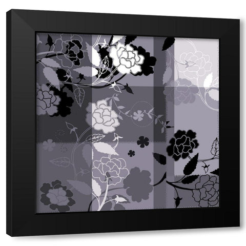 Camelias noirs II Black Modern Wood Framed Art Print by Desire, Magalie