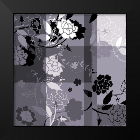 Camelias noirs II Black Modern Wood Framed Art Print by Desire, Magalie